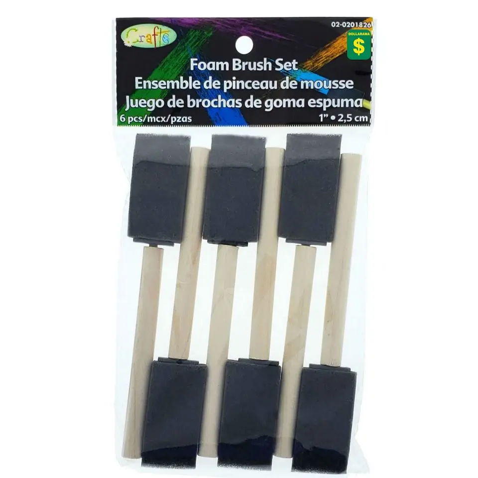 6 Foam Brushes