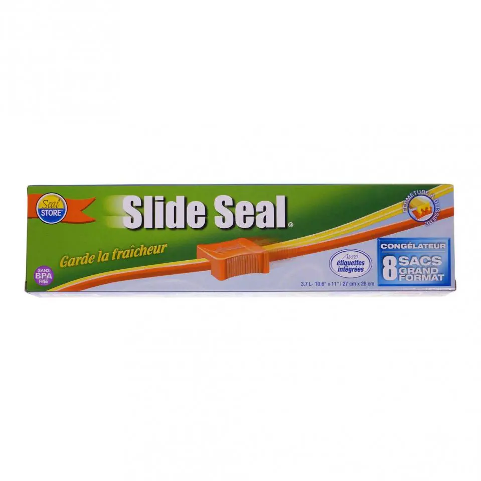 Large Size Slide Seal Freezer Bags 8PK