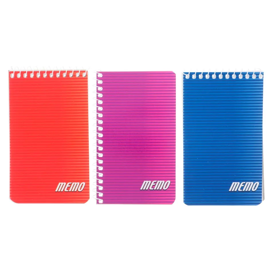 Spiral Memo Notepads 3PK (Assorted Colours)