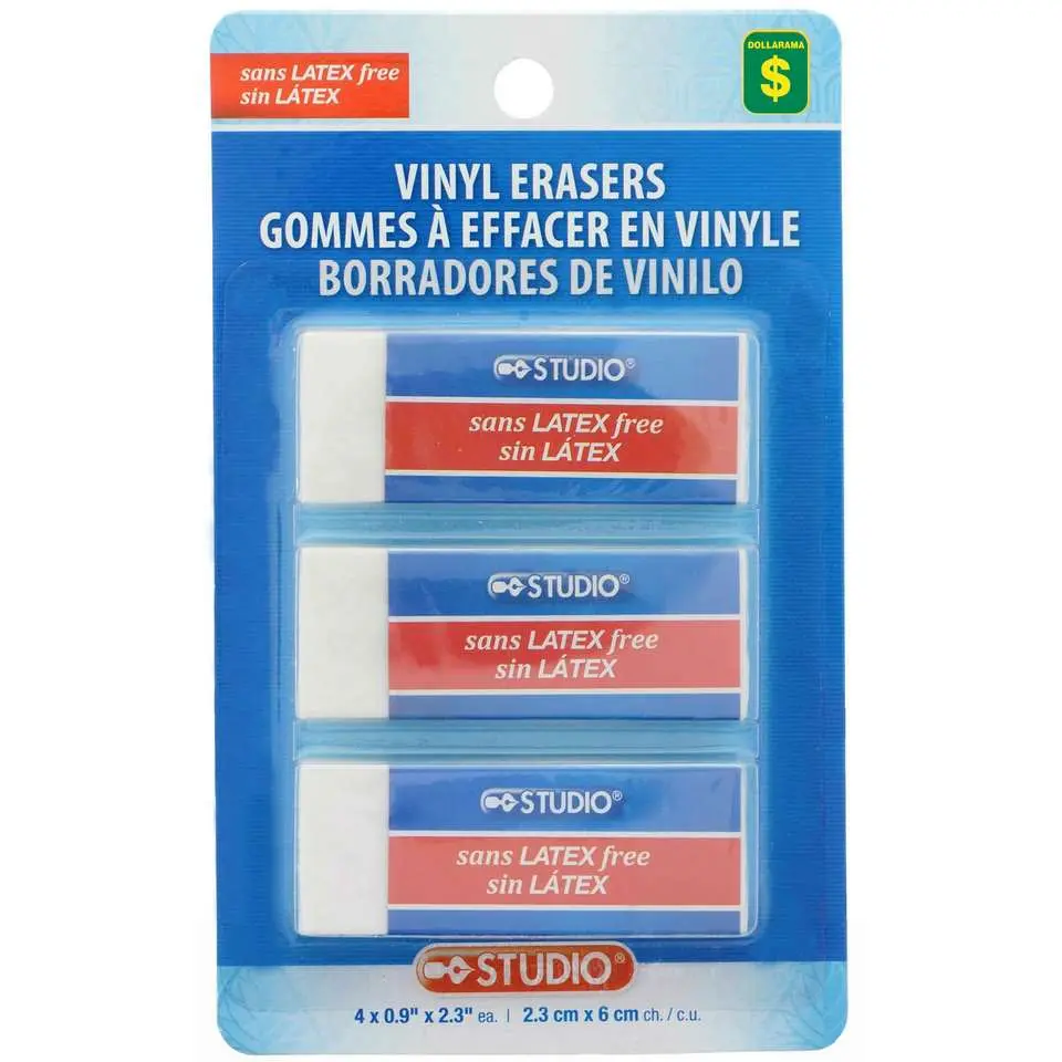 Vinyl Erasers 3PK