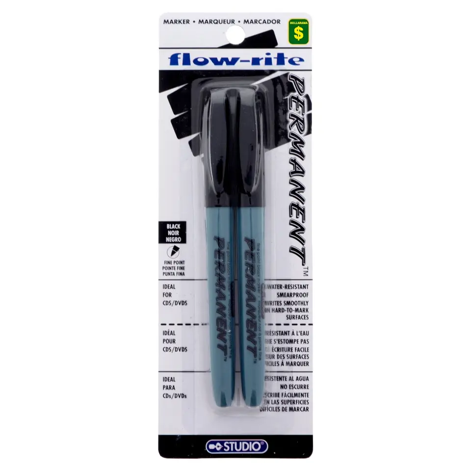 2PK Black Permanent Markers