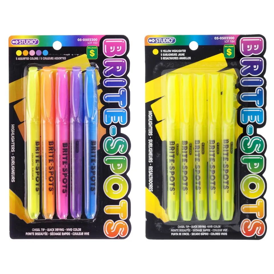 Highlighters 5PK (Assorted Colours)