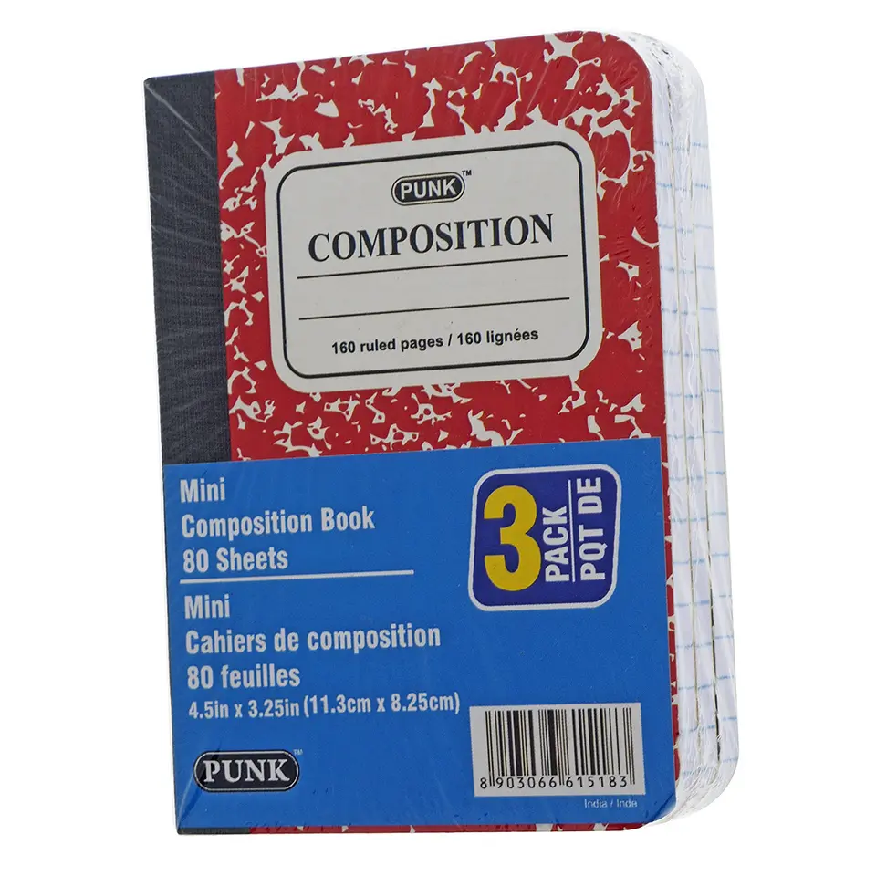 Paq. de 3 mini cahiers de rédaction - Caisse de 12 | Dollarama