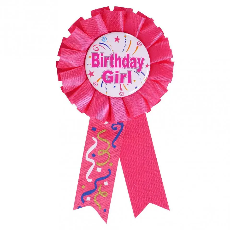 Happy Birthday Award Ribbon (Assorted Colours)