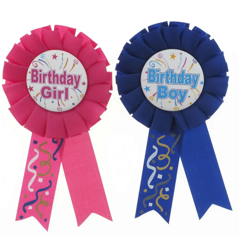 Happy Birthday Award Ribbon (Assorted Colours)