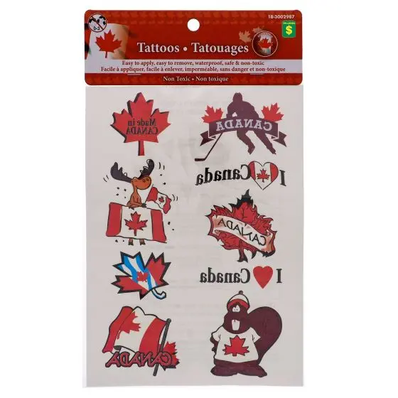 Tatouages temporaires du Canada - Caisse de 12 | Dollarama