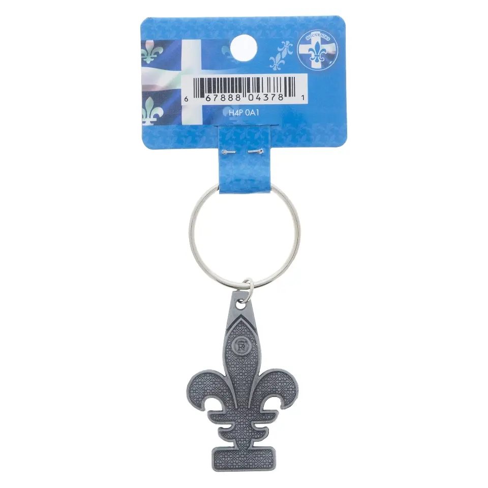 Quebec Fleur de Lys Keychain