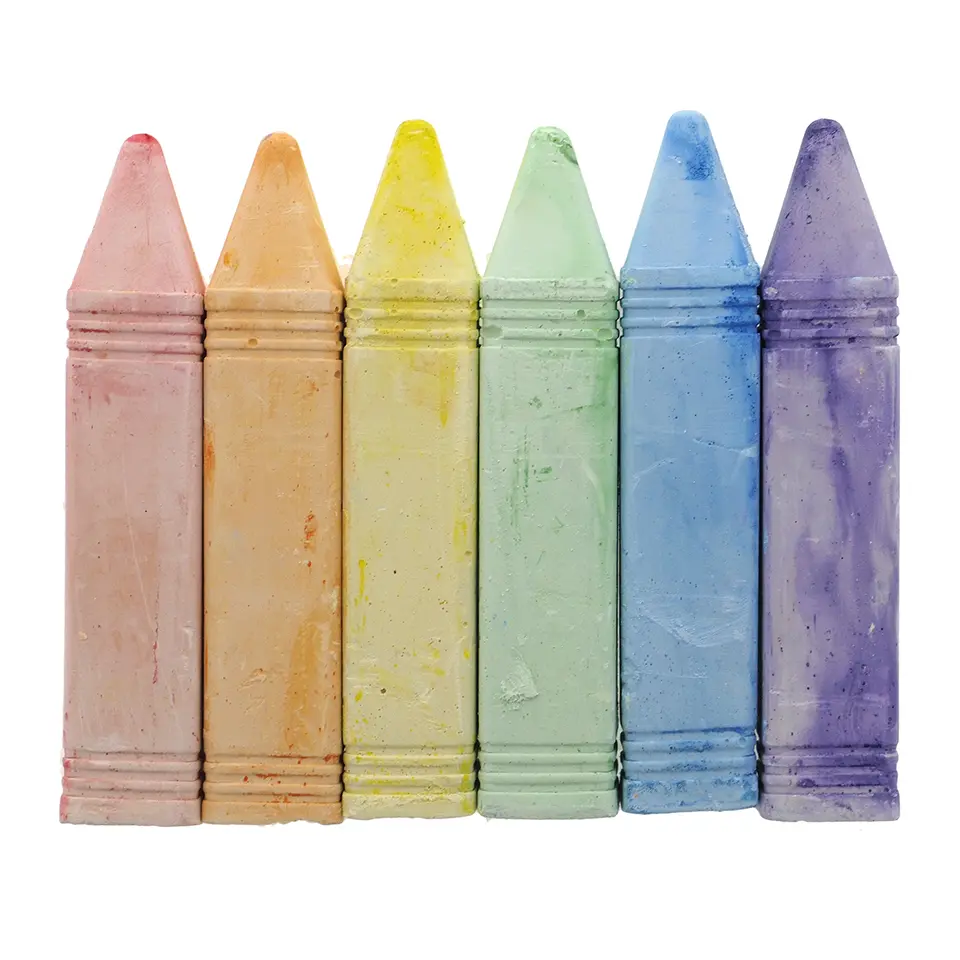 6PK Marble Pointed Sidewalk Chalk