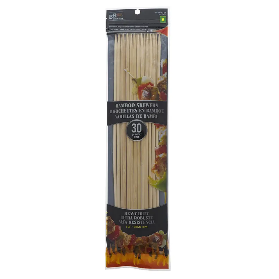 30pc Heavy Duty Bamboo Skewers