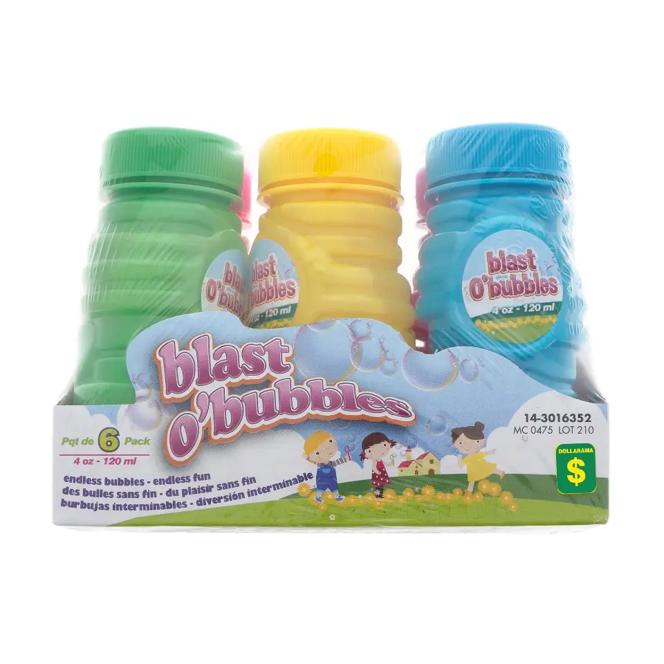 6pk 4oz Summer Bubble Bottles