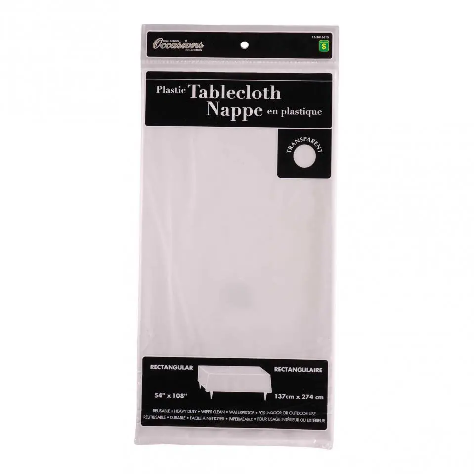 Rectangular Clear Plastic Tablecloth