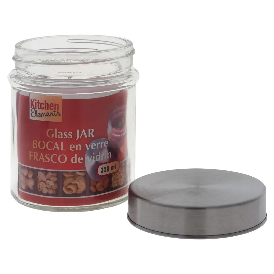 Glass Storage Jar with Metal Lid