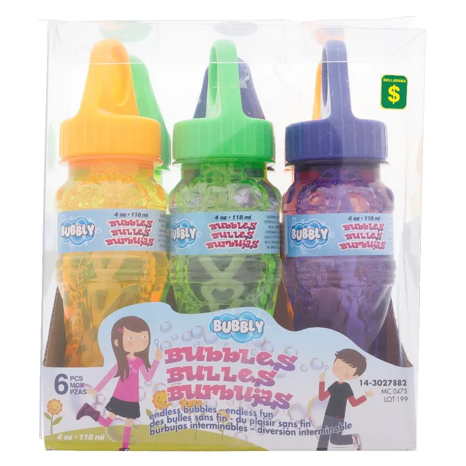 6Pk 4oz Bubble Bottle with Wand