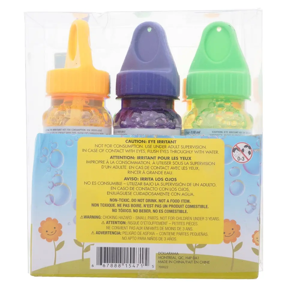 6Pk 4oz Bubble Bottle with Wand