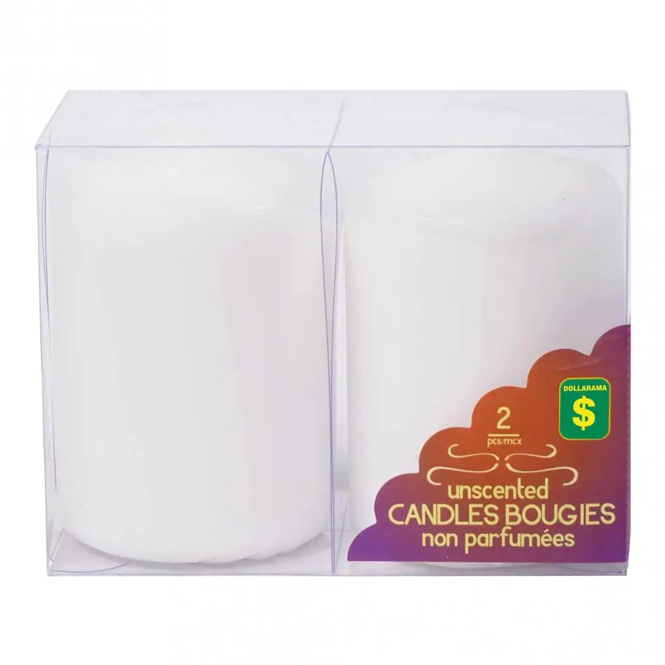 Unscented Candles 2PK - Case of 12 | Dollarama