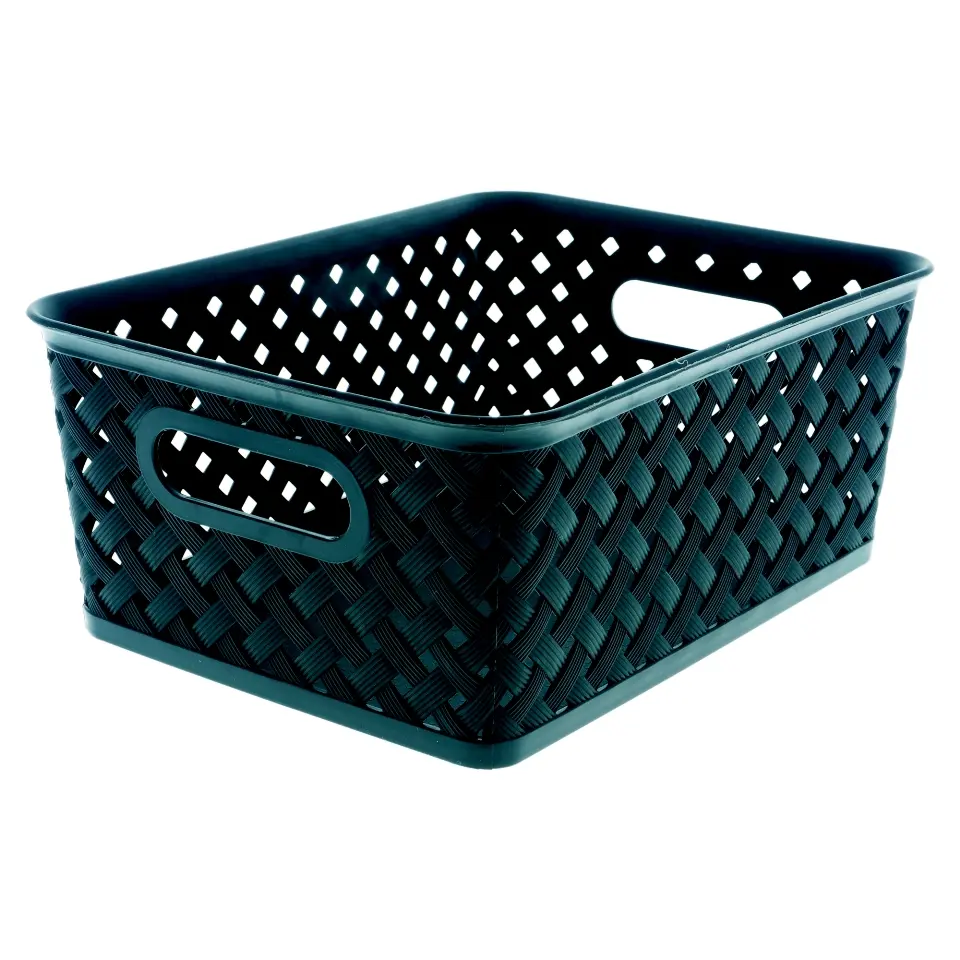 Plastic Woven Basket (Assorted Colours