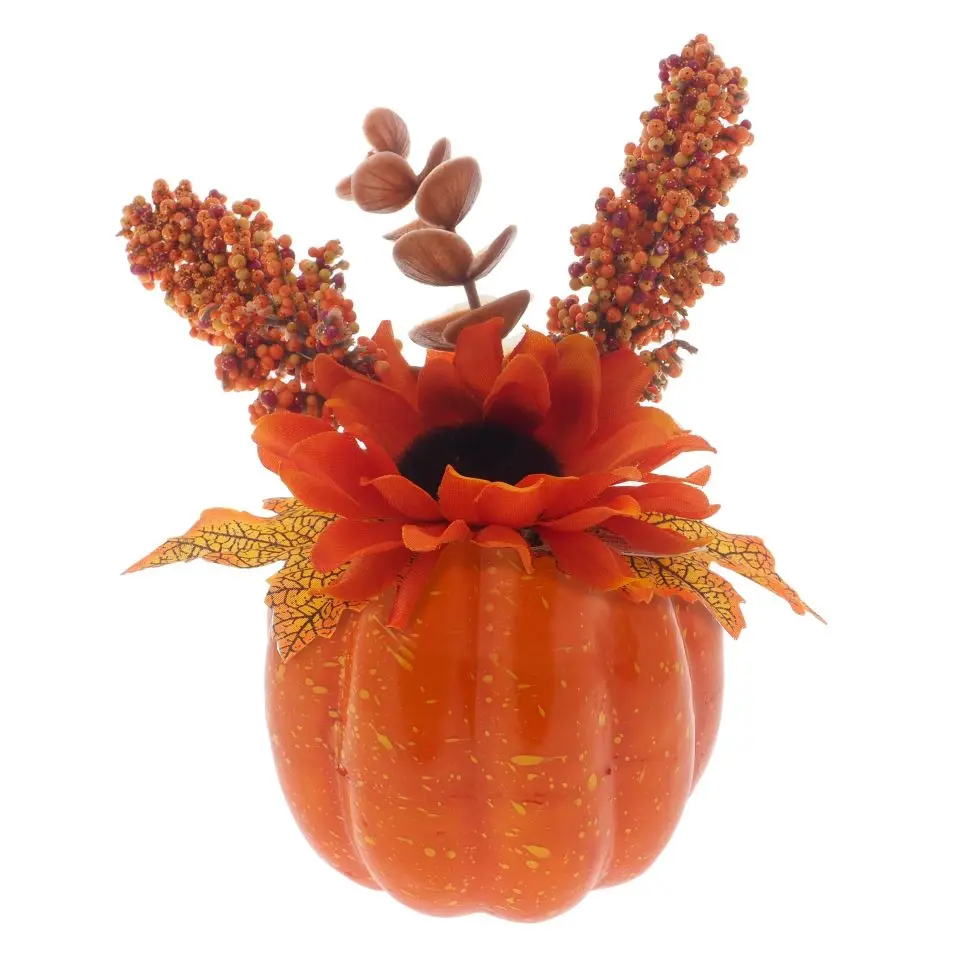 Halloween Pumpkin with Flowers