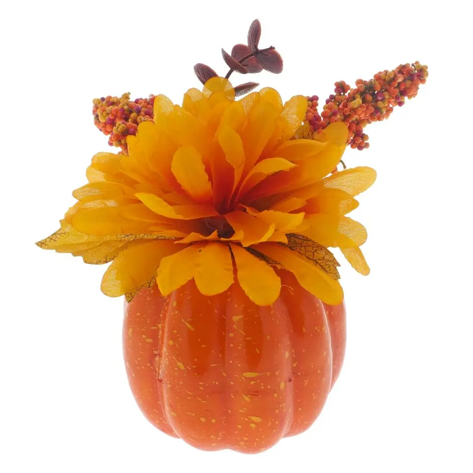 Halloween Pumpkin with Flowers