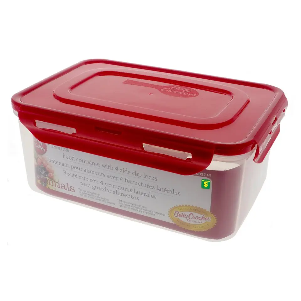 Food Container with 4 Side Clip Locks