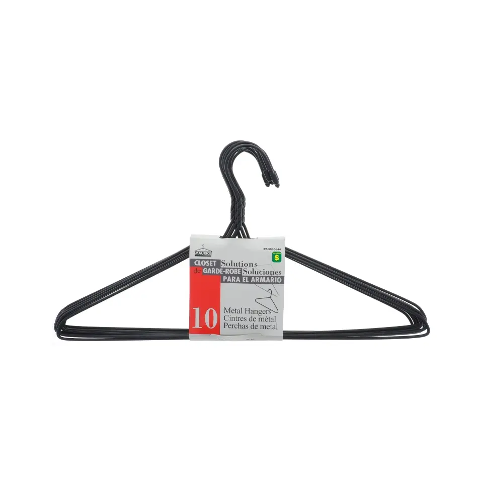 Plastic coated Metal Hangers 10PK