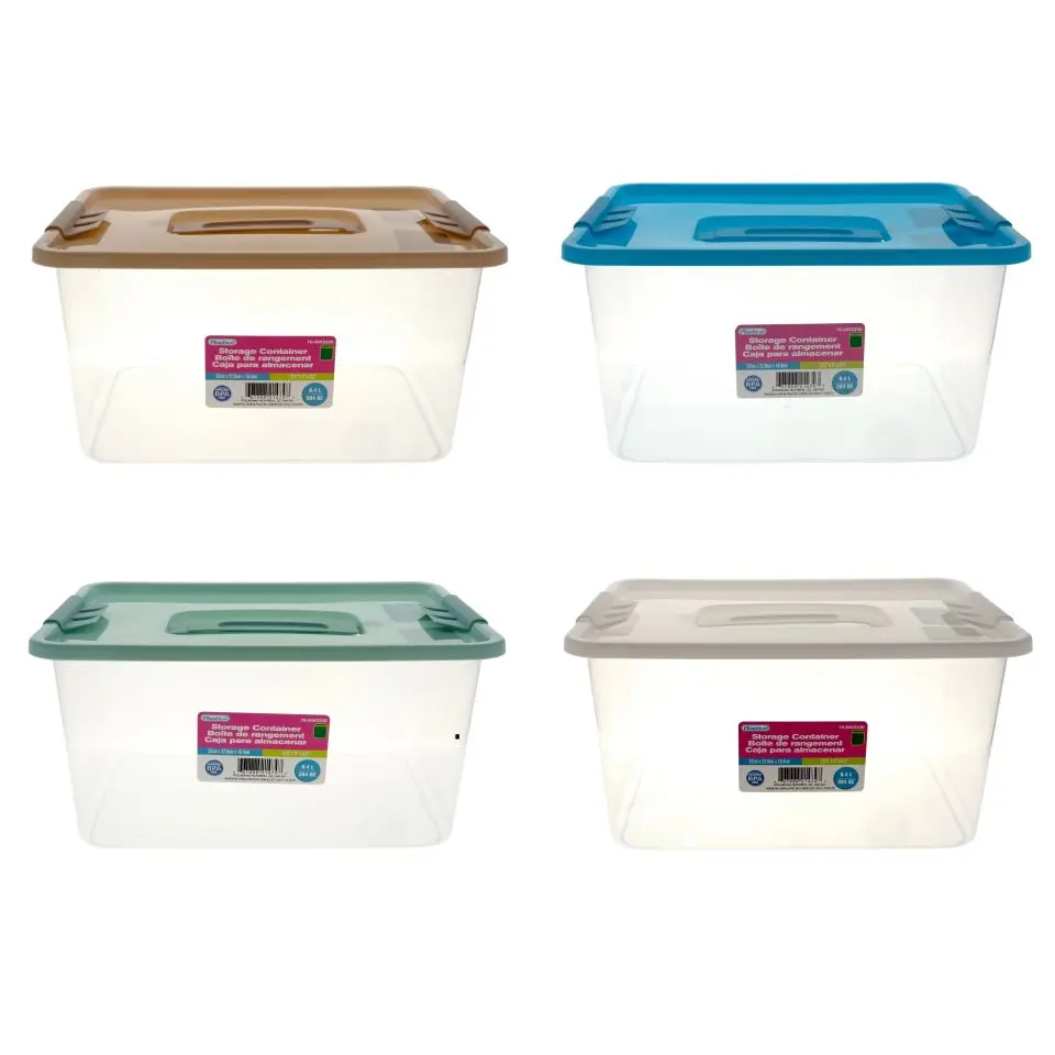 8.4L Storage box with clips on lid