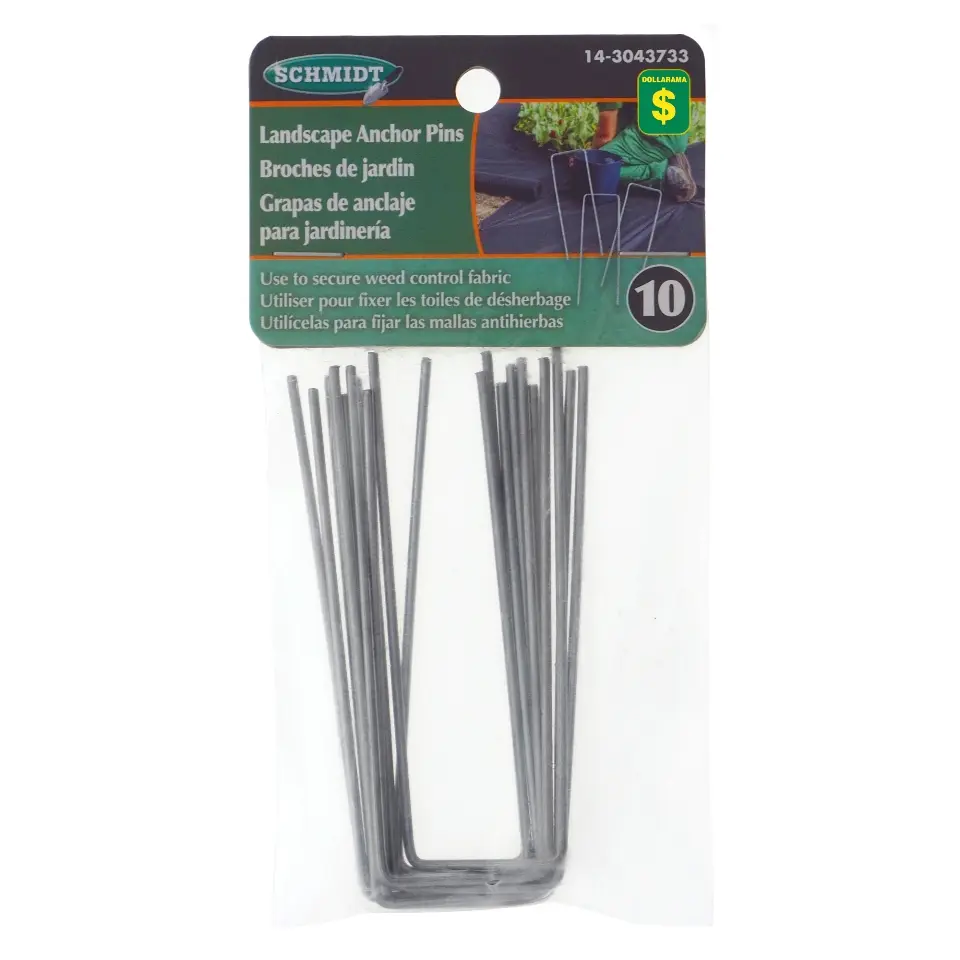 10Pk U Shape Metal Pins For Weed Control