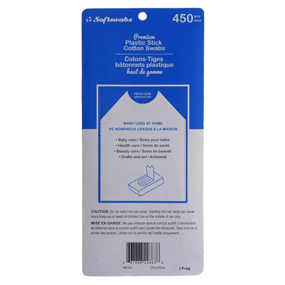 Cotton Swabs with Plastic Stick 450PK