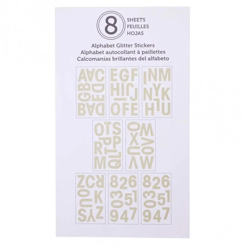 8 Sheets Alphabet Stickers  (Assorted Colours)