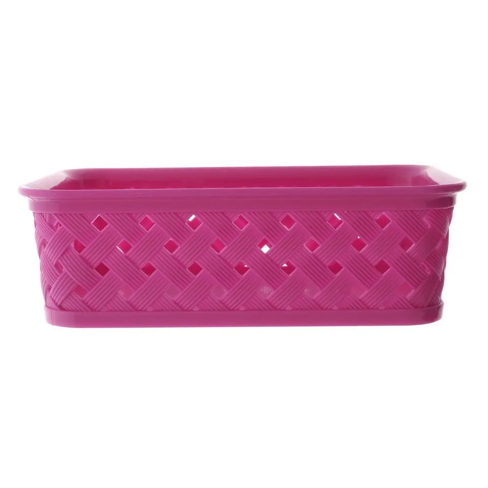 Petit panier en plastique tressé - Caisse de 24 | Dollarama