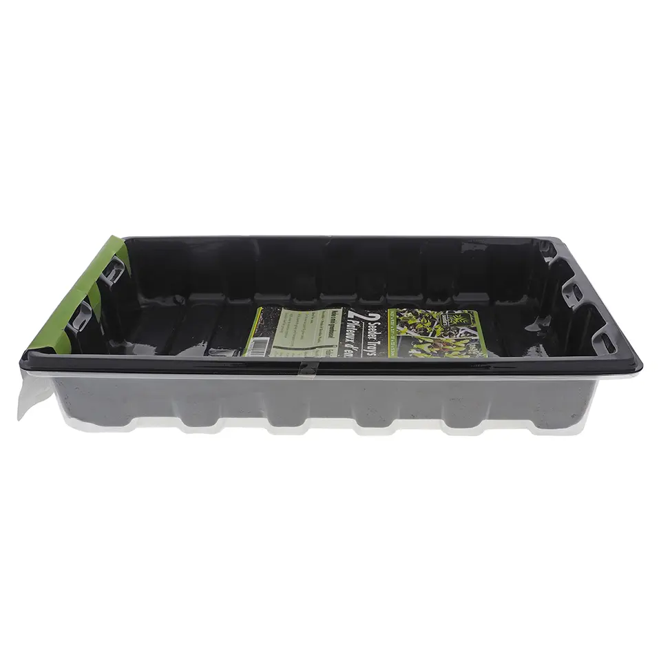 2pk Plastic Seeder Trays with cover