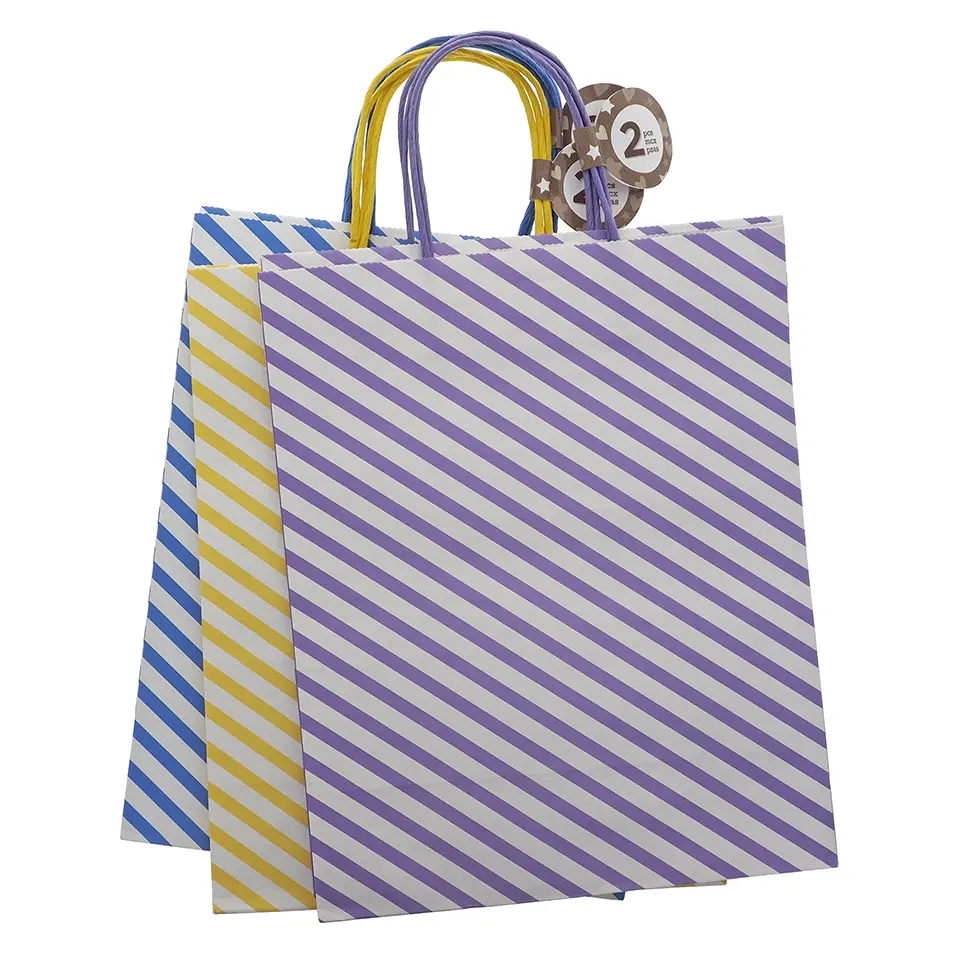 2Pk Large Kraft Paper Bags with Handles