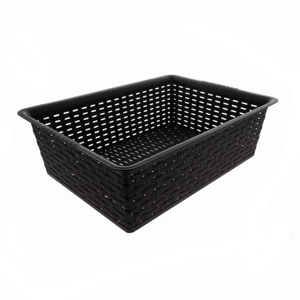 Rectangular Plastic Woven Basket