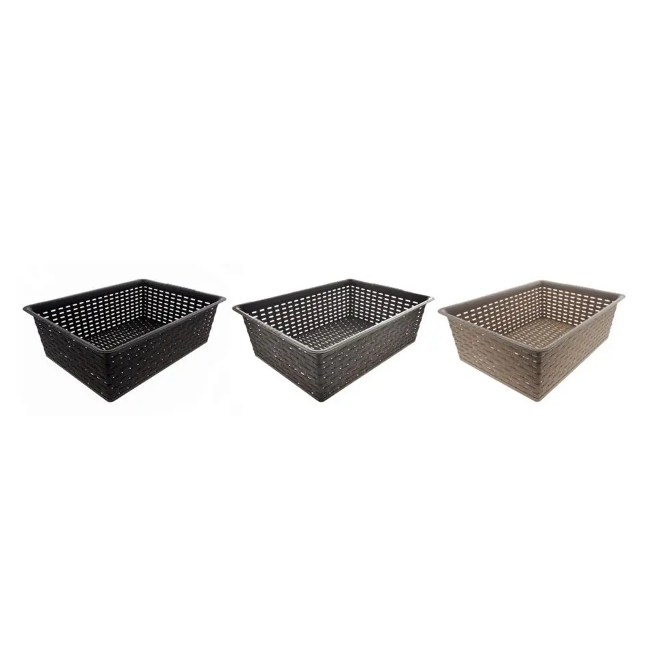 Rectangular Plastic Woven Basket