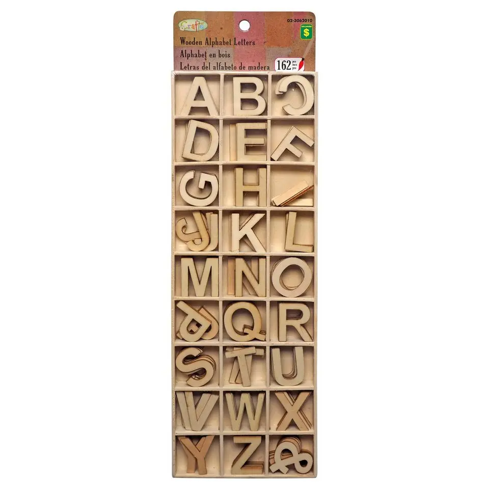 162pc Wooden Alphabet Letters