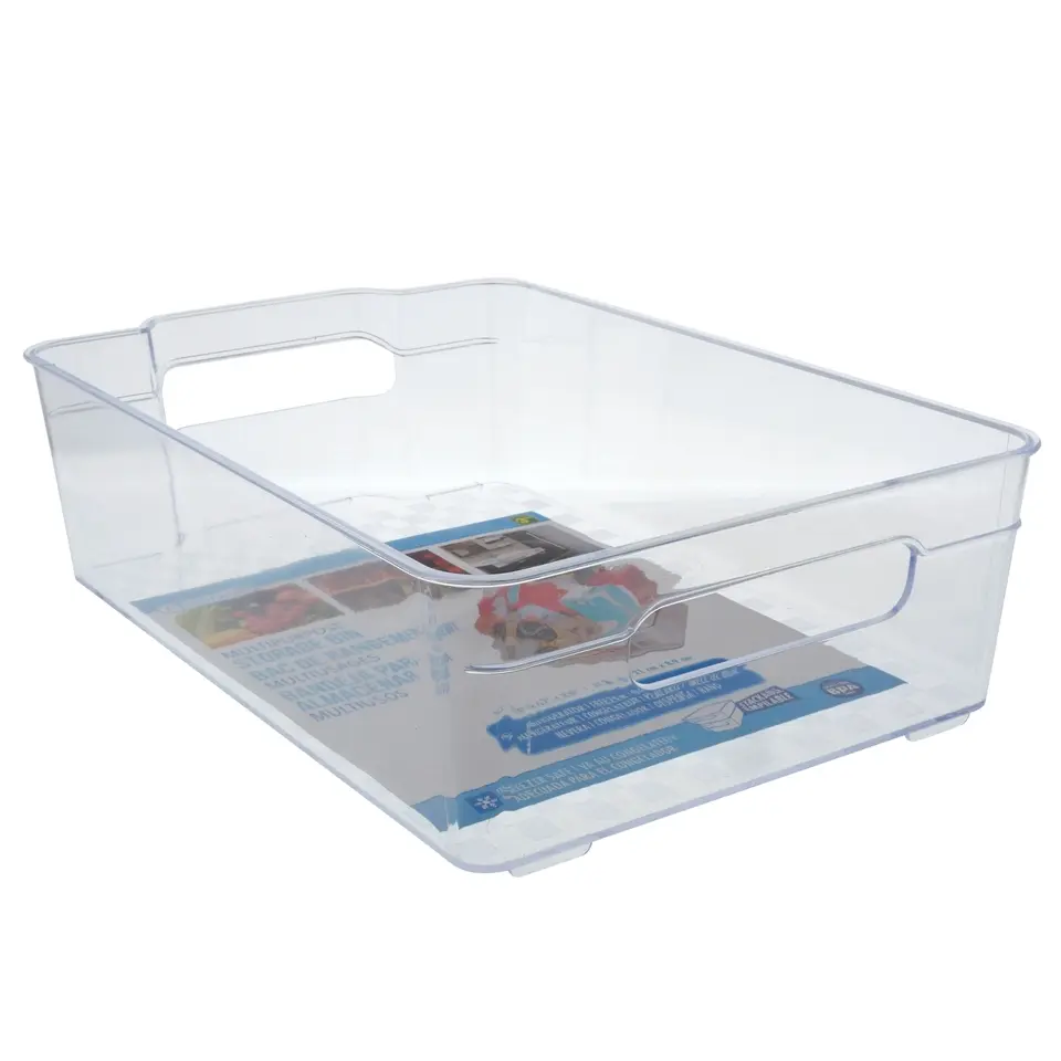 Wide Rectangular Plastic Bin