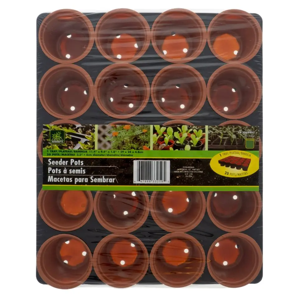 20 pk Plastic Seeding Pots In Tray