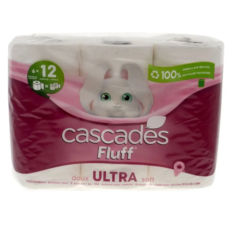 Cascades 2 Ply 6 Rolls Ultra Soft Toilet Paper