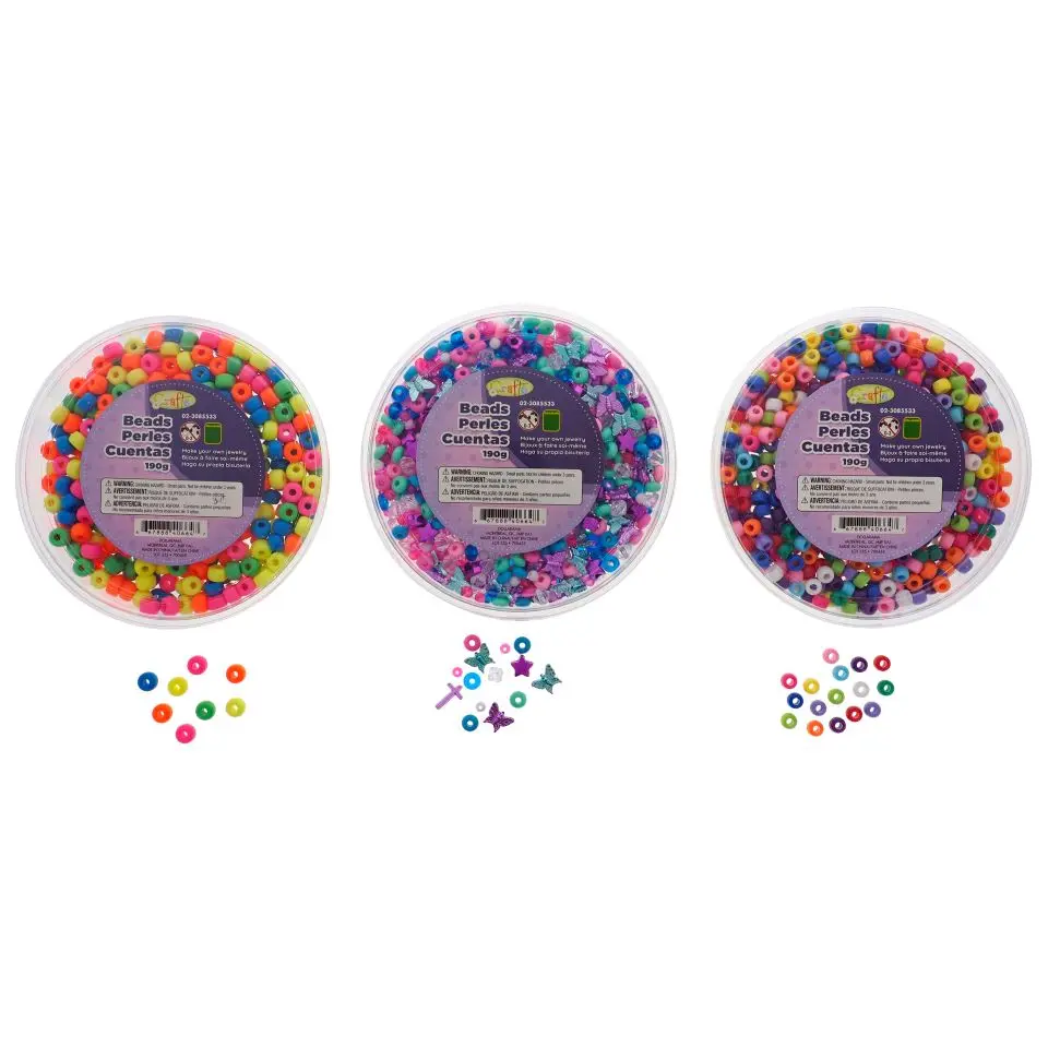 Assorted Craft Plastic Beads 190 g