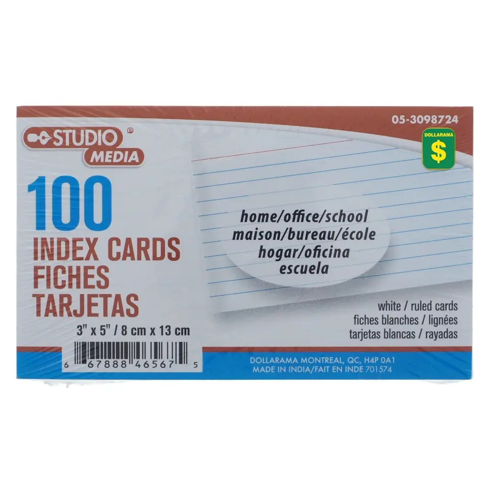 Ligned Index Cards