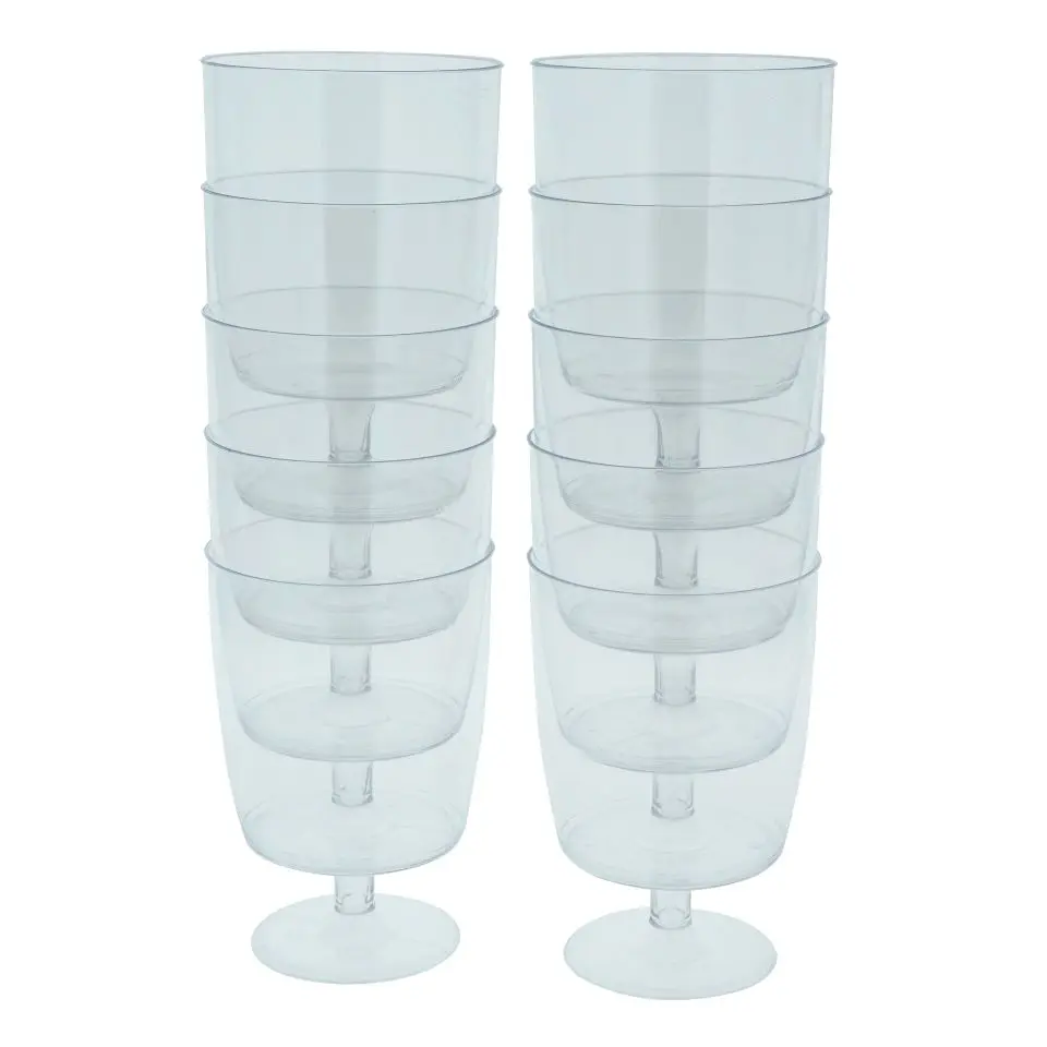 10Pk Plastic Wine Glasses