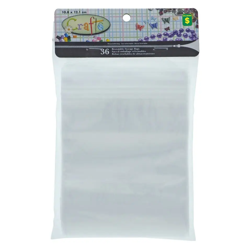 36PK Resealable Craft Storage Bags